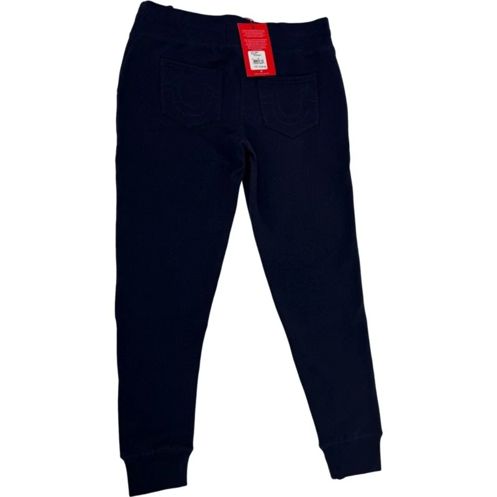 TRUE RELIGION NEW Medium Joggers Navy Blue Horseshoe Logo Fleece Sweatpants M